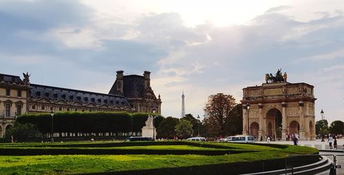 View of historical building against cloudy sky