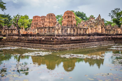 Reflection of temple in lake