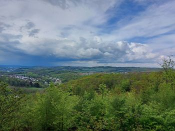 High angle view of landscape against sky