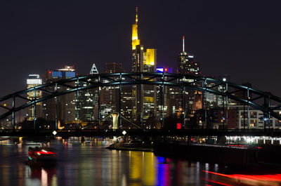 Illuminated city at night