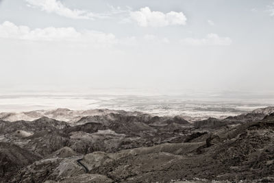 Scenic view of dramatic landscape against sky