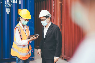 Man working with mobile phone