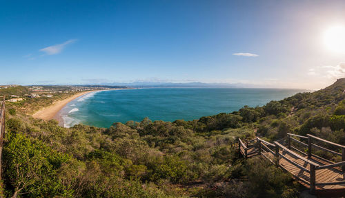 High angle view of sea against sky