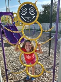 Boy playing in playground