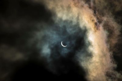 Low angle view of moon in sky