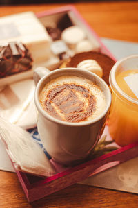 Close-up of coffee on table