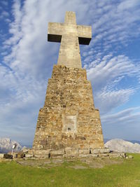 Low angle view of historical building against sky