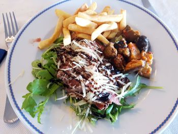 Close-up of meal served in plate