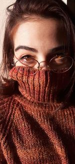 Close-up portrait of a woman