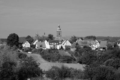 View of townscape against sky