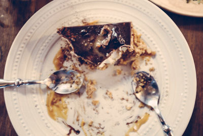 Directly above shot of ice cream in plate