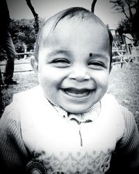 Close-up portrait of a smiling boy