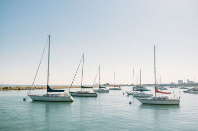 Boats in calm sea