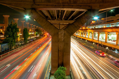 Long exposure of vehicles on road