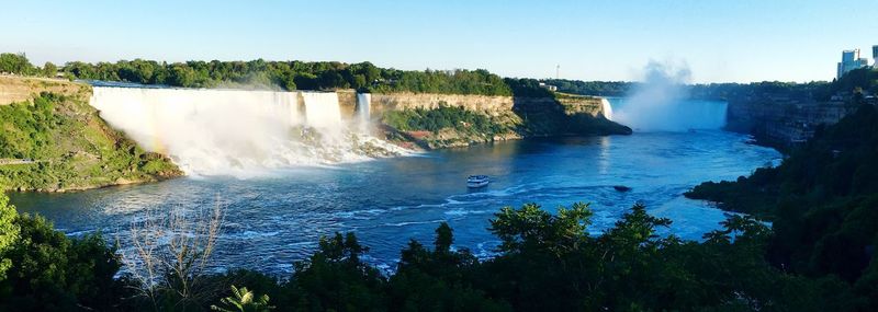 Scenic view of waterfall