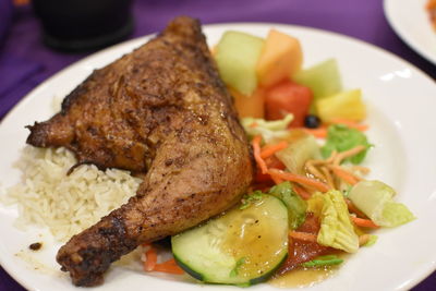 Close-up of food in plate