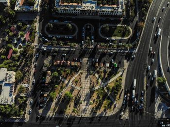 High angle view of city street