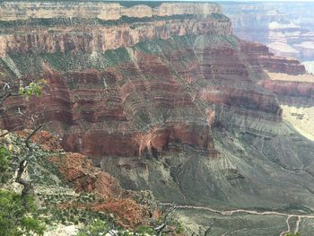 Rock formations at grand canyon national park on sunny day