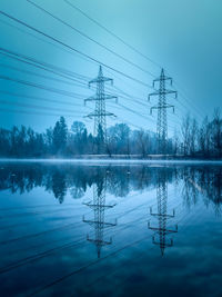 Scenic view of lake against clear sky