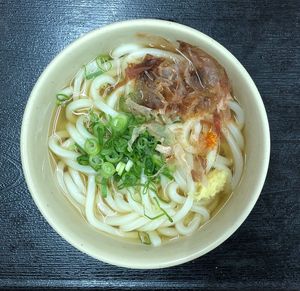 Directly above shot of soup in bowl