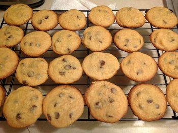 Close-up of freshly baked cookies