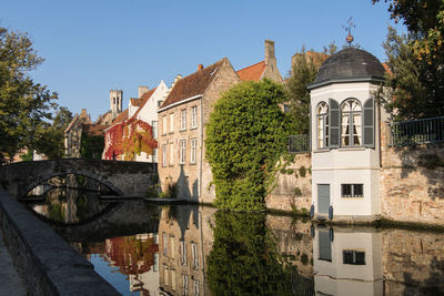 Canal amidst buildings against sky