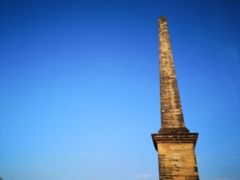 Low angle view of historical building against blue sky