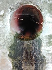 High angle view of ice cream in water