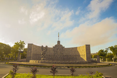 Low angle view of temple against sky