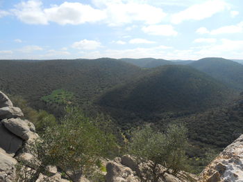 Scenic view of mountains against sky