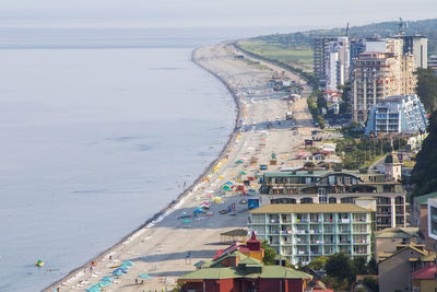 Beach in black sea, gonio, georgia. sea beach view.