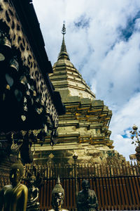 Low angle view of temple against sky