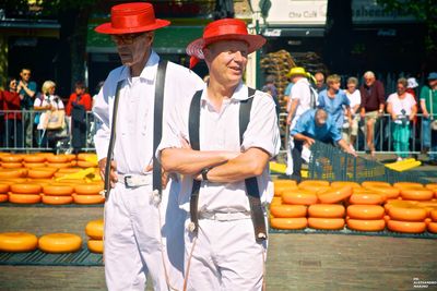 Full length of man standing at market stall