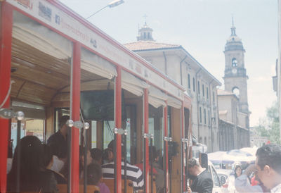 People in front of building