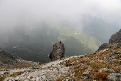 Scenic view of mountain and clouds