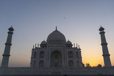 Low angle view of historic building against clear sky