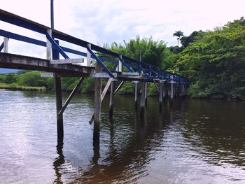 Bridge over river against sky