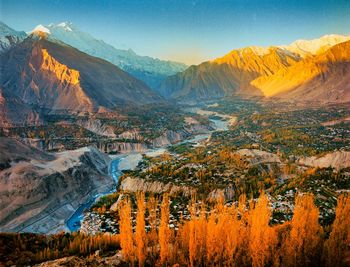 Scenic view of mountains against sky