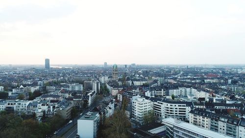 High angle view of buildings in city