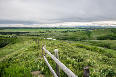 Scenic view of field against sky