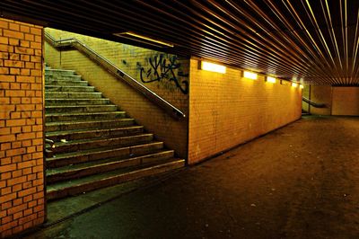 View of illuminated street lights