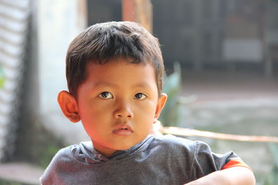 Portrait of boy at park