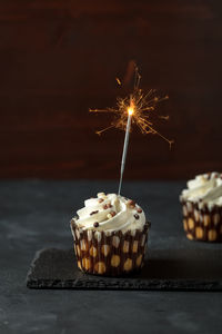 Firework display on table