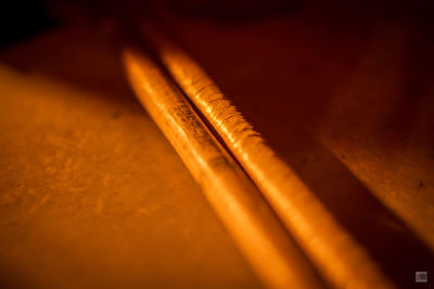 High angle view of cigarette on table