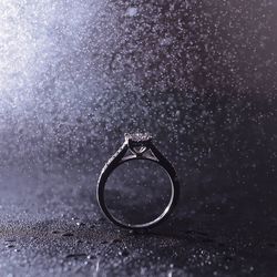 Close-up of diamond ring during rainfall