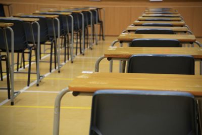 Empty seats in lecture hall 