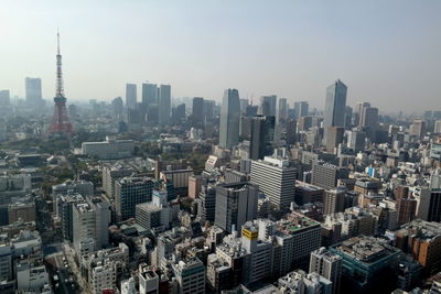 Aerial view of buildings in city