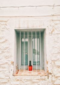 Closed window of old building