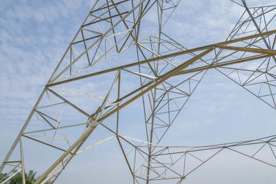 Low angle view of electricity pylon