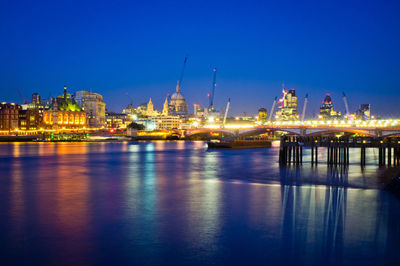 Illuminated city at night